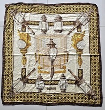 Ancien Foulard Hermès Paris en Soie Modèle Feux de Route