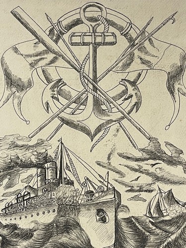 Grande gravure paquebot 1919 - grande,
