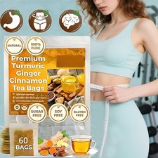 60-300 Turmeric,Ginger,Cinnamon Tea Bags,100% Natural,No Additives,Caffeine Free