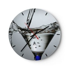 Horloge murale en verre 40x40cm Verre eau eau minérale bulles Wall Clock
