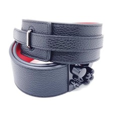 NO TARIF Christian Louboutin Ceinture Cuir Noir 2274199
