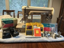 Singer 404 sewing machine cleaned and serviced VG Condition w/Access SN AM920023