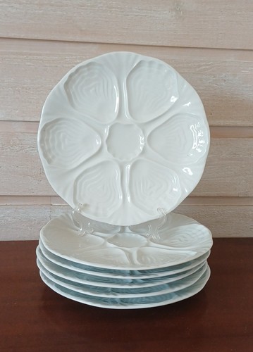 Assiettes huîtres - 6, à