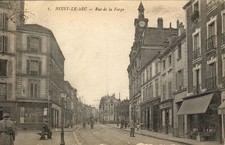Old postcard 93 Env Bobigny NOISY-LE-SEC Rue de la Forge FAMILY GROCERY STORE WORKSHOP 1917