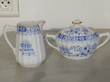 Ancien SERVICE à CAFÉ porcelaine fine Bavière décor japonisant bleu CHINA BLAU
