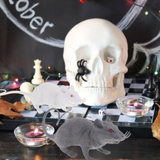  3PCS Jouet de souris réalistes Jouet Spooky Rat Jouet Halloween Bougne Jouet