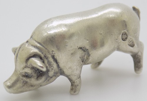 Figurine cochon argent massif - argent,