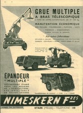 Antique 1955 Nimeskern Multi Crane Farm Equipment Magazine Issue Advertising