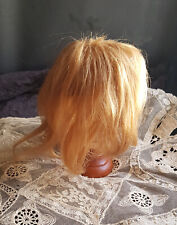 pretty natural hair wig antique doll - head tower 20cm