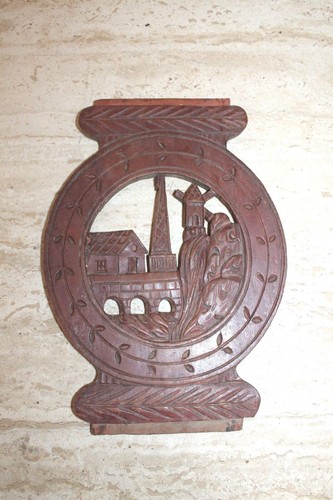 Fronton bois ancien paysage - ancien,