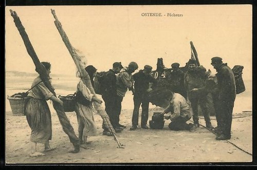 Ostende pêcheur avec filets - ostende,,
