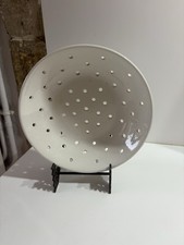 assiette passoire égouttoir faisselle Fromage Fraise Digoin Blanc déco cuisine