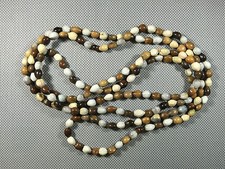 Ancien collier perles en bois multicolore bijou fantaisie french antique jewel