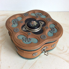 Ancien Coffret à Chocolats Boite à Bonbons Confiseries Micro Mosaïque XIXème