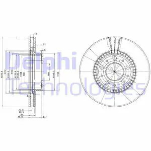 Disque frein ventilé - 2x, de