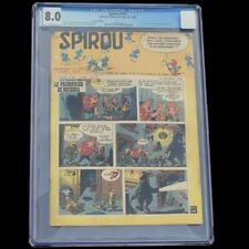 Spirou #1072 ❄️ CGC 8.0 WHITE Pages ❄️ 1st SMURFS Cover! Editions Dupuis 1958