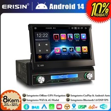 8-Core DAB+ Android 14 Detachable 1Din Autoradio GPS Bluetooth WiFi Navi CarPlay