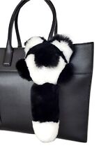 YVES SALOMON Porte-Clés 8WAA012XXREXX Charm De Sac Renard Noir Blanc