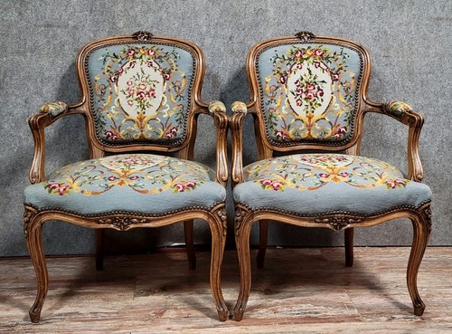 Paire fauteuils cabriolets - de,