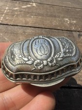 Box & Pill Box Silver Eagle Head Punch 19th Century Antique Silver Box