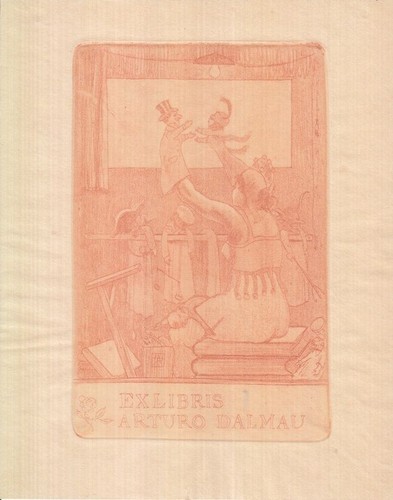 Exlibris bookplate radierung - bookplate,
