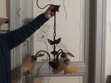 Ancien Lustre style Fer Forgé