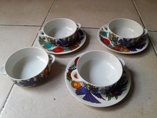 LOT OF 4 SOUP BOWLS AND 3 SAUCERS ACAPULCO VILLEROY ET BOCH
