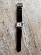 MONTRE POIRAY MA PREMIERE ACIER 25MM BRACELET CUIR NOIR VERNI