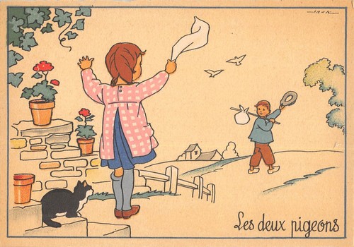 Cpa illustrateur les - cpa, deux