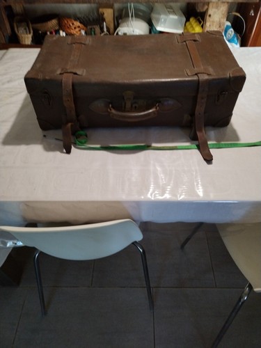 Ancienne valise carton - valise, cuir