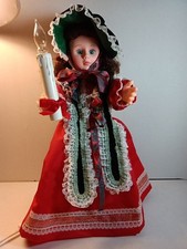Vtg. Rennoc Animation 20” Lighted Candle Animated Caroler Girl With Original Box