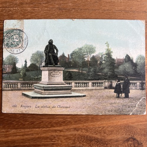 Cpa angers la statue - angers,