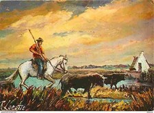 Animals - Horses - Camargue - Painting by R. Lorotte - New Map - CPM - See