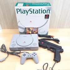PS1 Console in Box with Gun controller & Time Crisis Japan *US TARIFF PAID P103