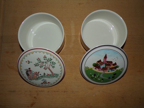 Lot boîtes porcelaine - boîtes,