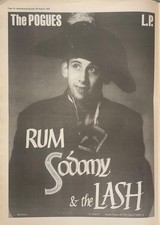 THE POGUES - VINTAGE PRESS ADVERT - RUM SODOMY AND THE LASH - 1985
