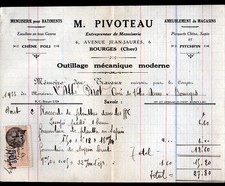 BOURGES (18) CARPENTRY / FURNITURE "M. PIVOTEAU" in 1933