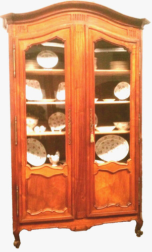 Armoire vitrine noyer - armoire, en
