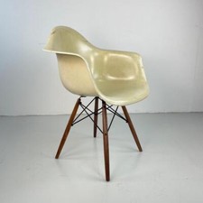 Chaise RAR DAW EAMES HERMAN MILLER Vintage Années 1950 En Parchment Blanc #4021C