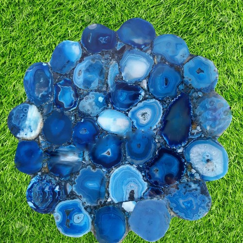 Bleu agate coin nappe - agate,