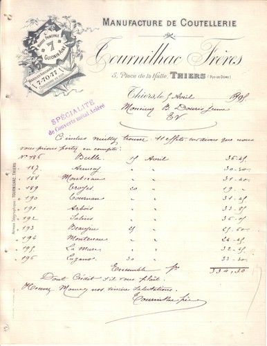 Thiers lettre tournilhac - -,