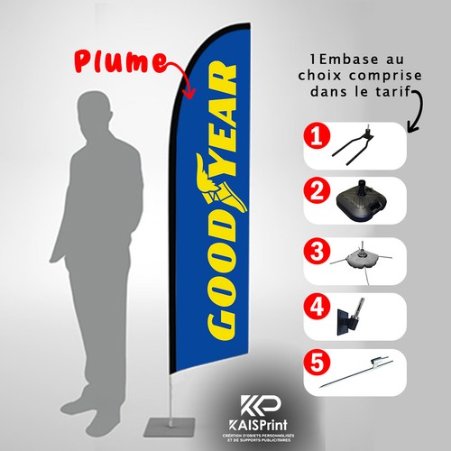 Beach flag oriflamme pneus - -,