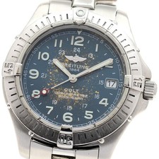BREITLING Colt A74350 Date blue Dial Quartz Boy's Watch_901352
