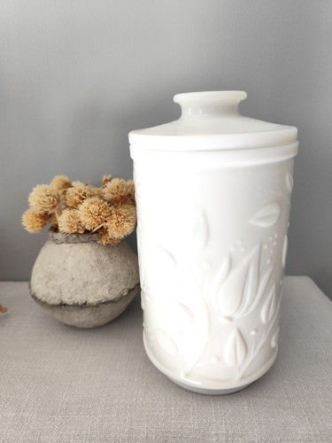 Pot verre opale blanc - verre,