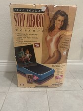 VTG Jane Fonda Fitness Quest Step Aerobic 3 Tier Riser Workout Exercise W/Tape 