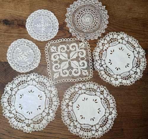 Dentelle ancienne ensemble - dentelle,