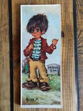 Vintage Michel T Signed Hitchhiker Vagabond Wood Poulbot.
