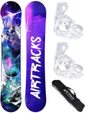 AIRTRACKS Femmes Set de Snowboard : Haut M + Fixation Master W + Sac / 140 145