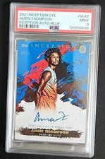 Amen Thompson 2021-22 Topps Inception OTE On-Card Auto Blue #04/25 PSA 9