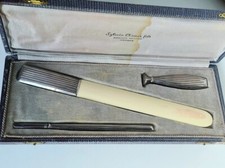 Coupe papier, sceau à cacheter, porte plume, Art-déco argent massif vers 1930